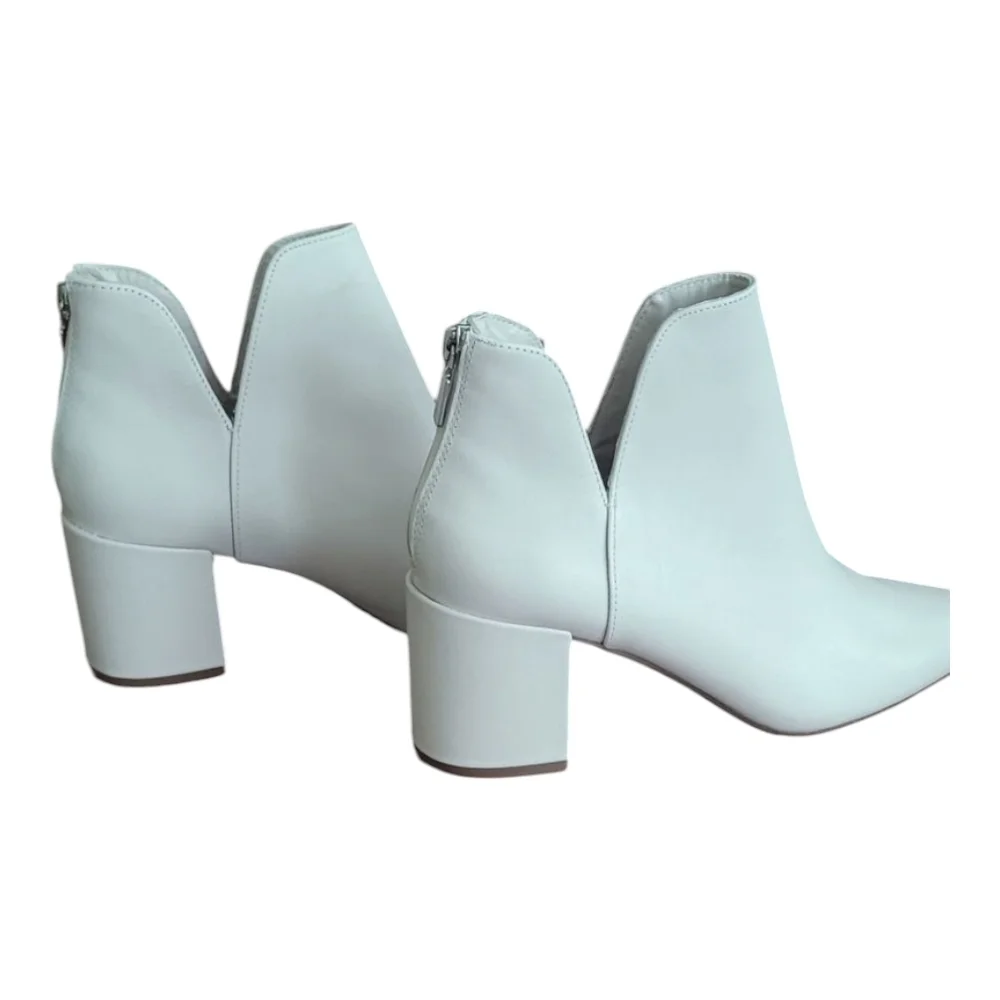 Blondo Tanner Waterproof Women's Off White Leather Ankle Booties Size 9.5
